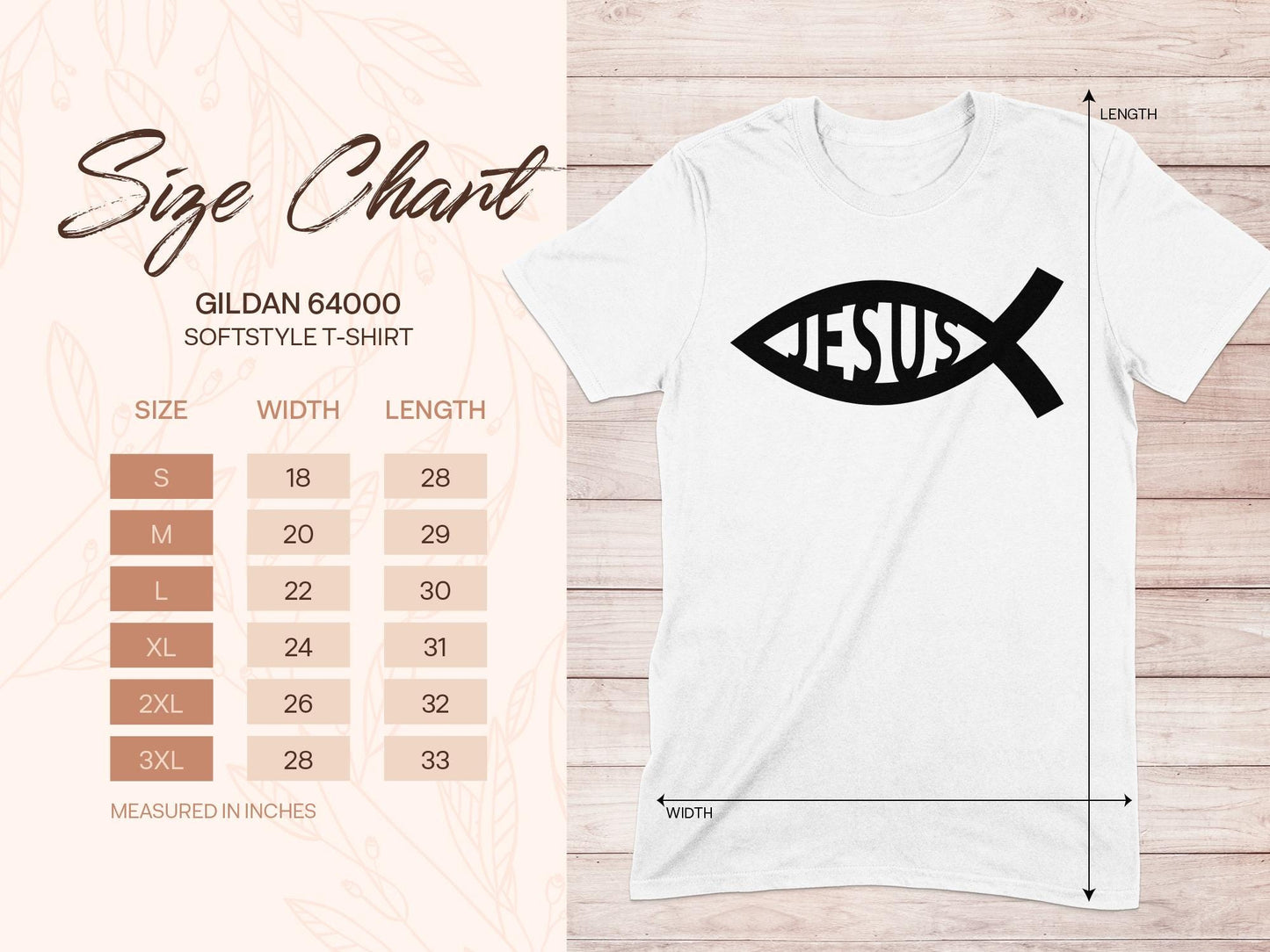 Jesus Fish T-Shirt, Christian Tee, Religious Apparel, Faith Based Gift, Inspirational Shirt, Ichthys Symbol Clothing, God Believer Top