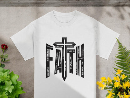 Faith Cross T-Shirt, Bible Verse Shirt, Religious Tee, Christian Apparel, Faith Inspired Clothing, Gift for Believers, Stylish Christian