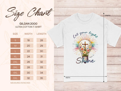 Christian Light T-Shirt, Religious Tee, Let Your Light Shine Shirt, Floral Bulb Shirt, Gift for Christian, Matthew 5:16 Tee, Faith Shirt