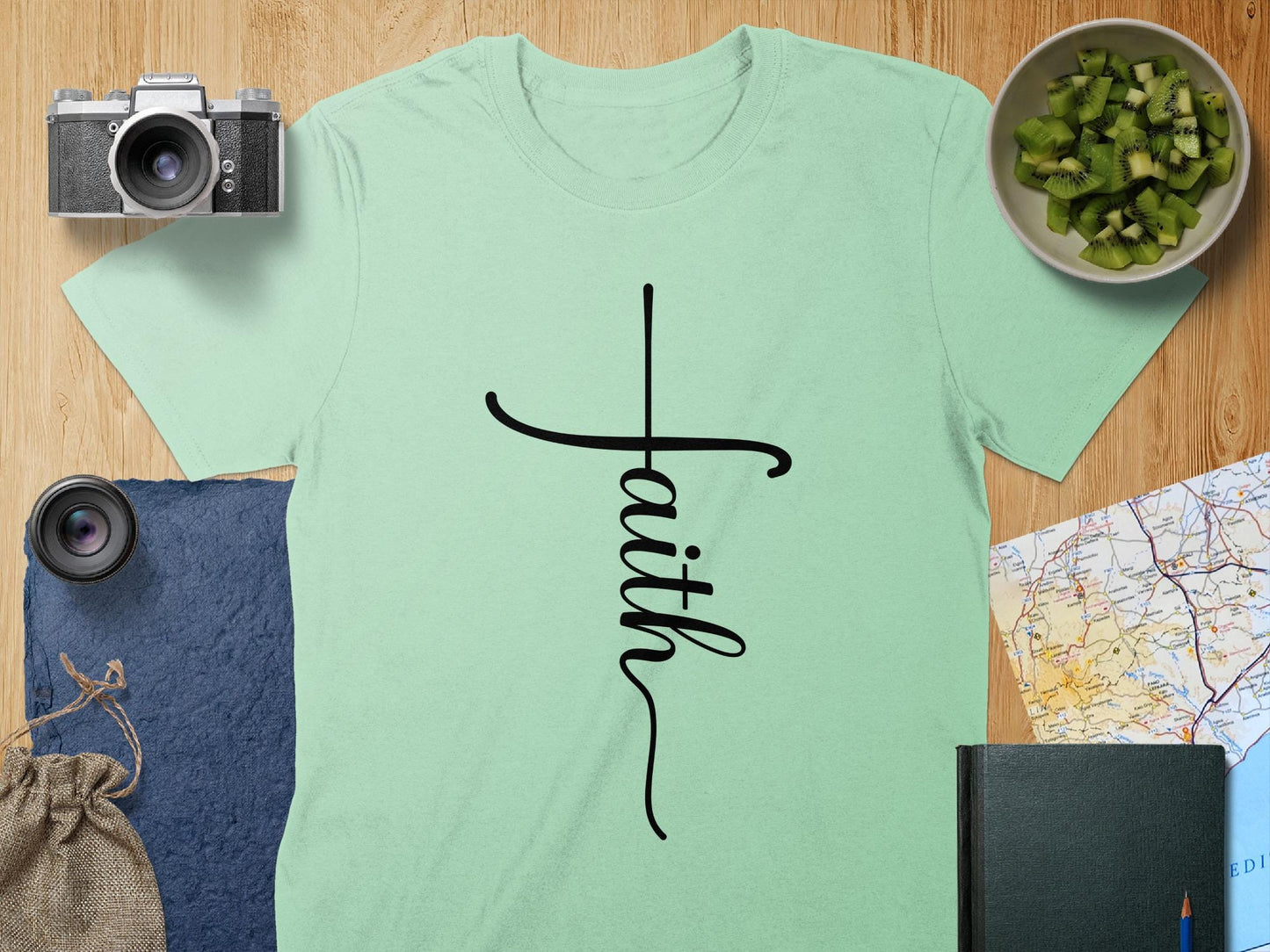 Faith Cross T-Shirt, Christian Apparel, Religious Clothing, Inspirational Gift, Minimalist Design, Unisex Tee
