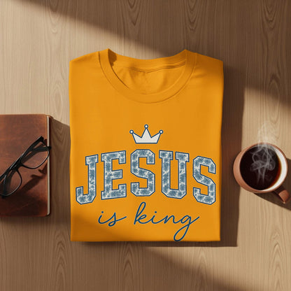Jesus is King Crown T-Shirt, Christian Apparel, Religious Gift, Faith Based Tee, Trendy Shirt, Inspiring Design