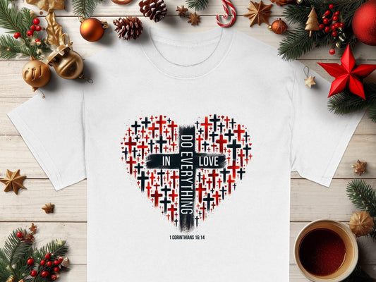Christian T-Shirt, Do Everything in Love Shirt, Cross T-Shirt, Religious Shirt, Scripture Shirt, Bible Verse Tee, Christian Gift T Shirt