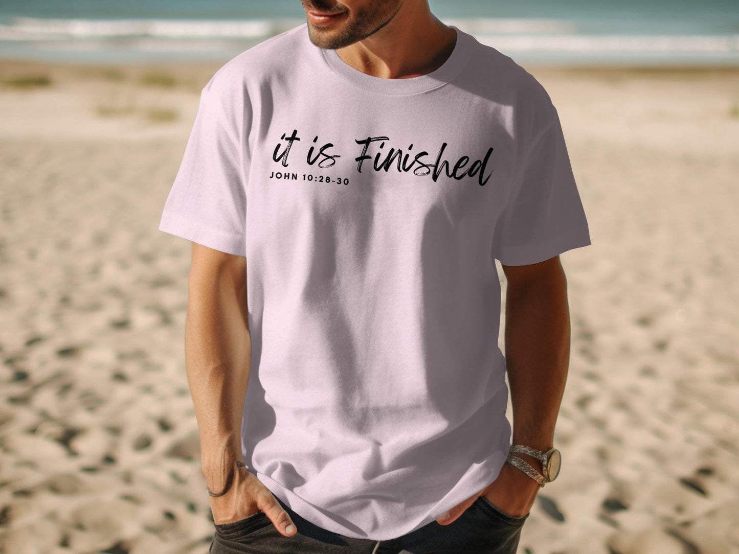 It Is Finished T-Shirt, John 10 28-30, Religious Tee, Christian Apparel, Inspirational Shirt, Bible Verse, Faith T-Shirt, Gift for Believers