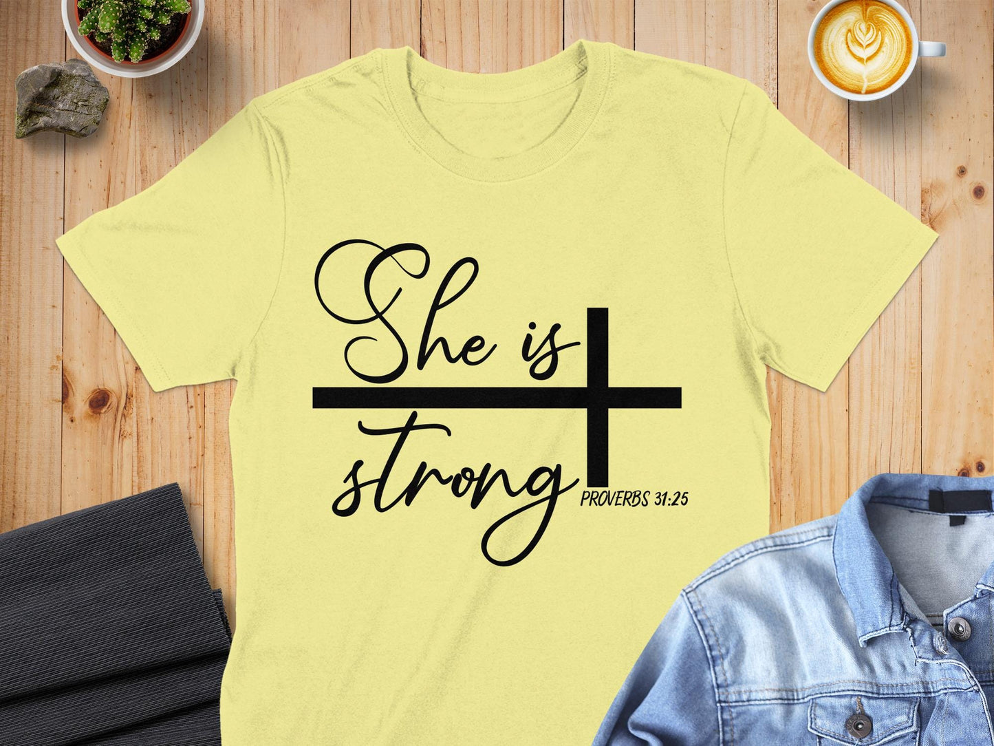 She is Strong T-Shirt, Proverbs 31 25 Shirt, Religious Gift, Christian Tee, Bible Verse Shirt, Faith Shirt, Inspirational Shirt