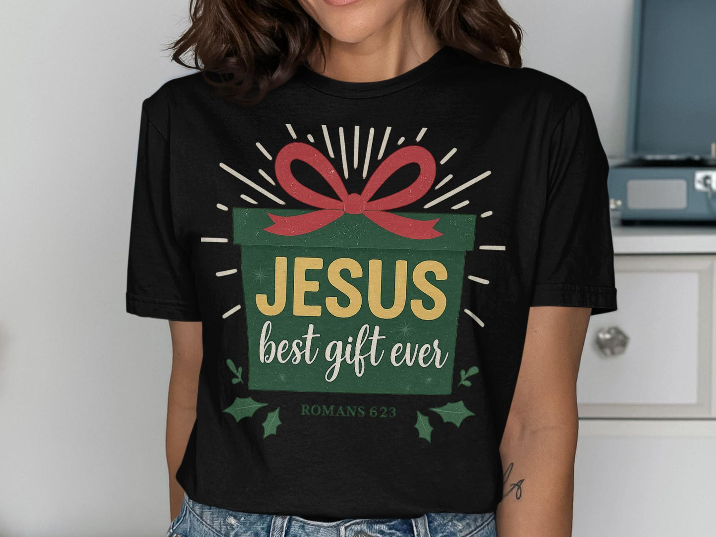Jesus Best Gift Ever T-Shirt, Christian Gift Tee, Religious T-Shirt, Christmas Shirt, Bible Verse, Holiday Gift Tee, Romans 6 23