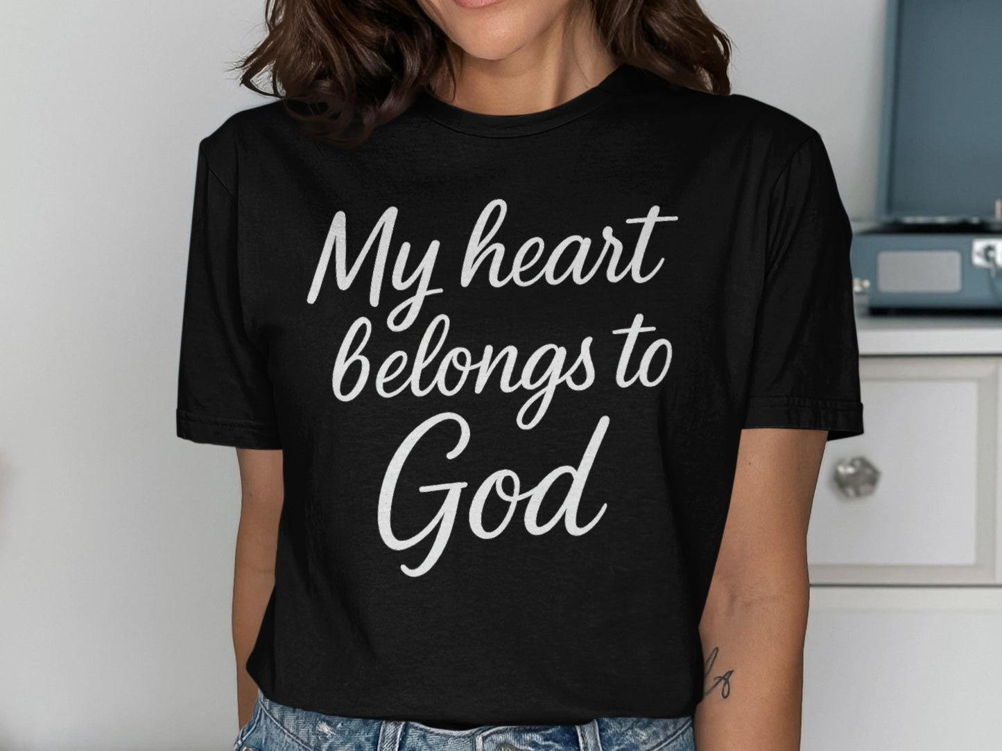 Heart Belongs to God T-Shirt, Christian Apparel, Religious Gift, Inspirational Quote, Faith Based T-Shirt, Spiritual Clothing