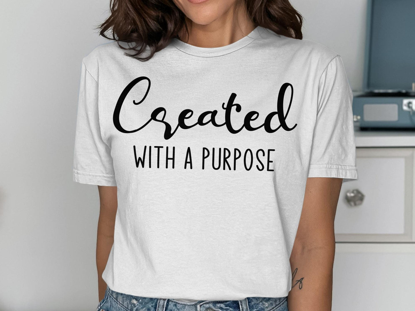 Created With A Purpose T-Shirt, Inspirational Shirt, Motivational Tee, Positive Vibes, Religious Shirt, Christian Apparel