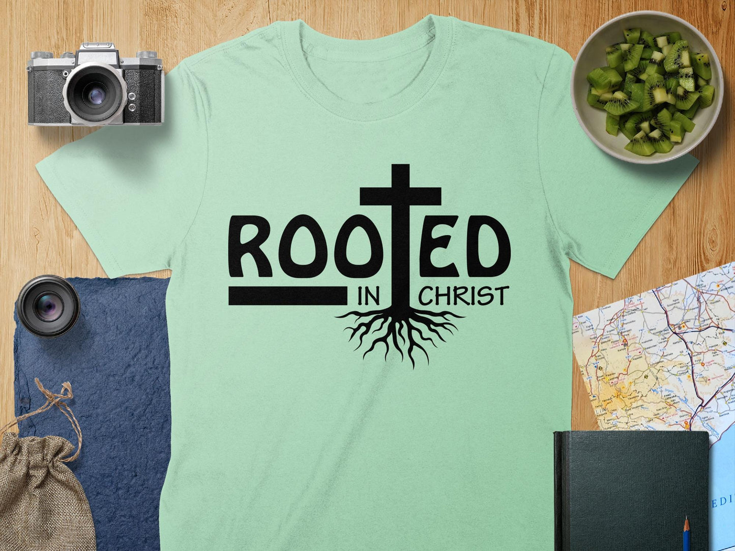 Rooted in Christ T-Shirt, Christian Tee, Religious Shirt, Faith Based Apparel, Inspirational Gift, Jesus Shirt, Graphic Tee