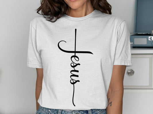 Jesus Cross T-Shirt, Religious Shirt, Christian Apparel, Faith Tee, Gift for Believer, Inspirational Design, Trendy T-Shirt