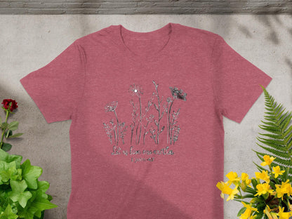 Floral Sketch T-Shirt, Let Us Love One Another, 1 John 4 7 Shirt, Religious T-Shirt, Christian T-Shirt, Flower Shirt, Gift for Her