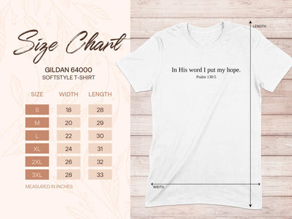 Psalm 130 5 T-Shirt, Christian Verse Shirt, Religious Apparel, Bible Quote Tee, Hopeful Message, Minimalist Design, Spiritual Clothing