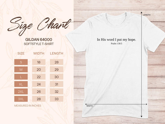 Psalm 130 5 T-Shirt, Christian Verse Shirt, Religious Apparel, Bible Quote Tee, Hopeful Message, Minimalist Design, Spiritual Clothing