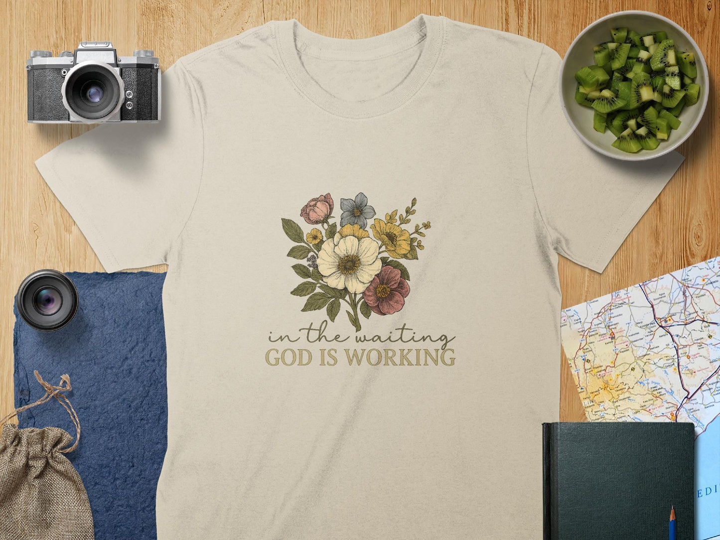 Floral T-Shirt, Christian T-Shirt, God Is Working Shirt, Religious Tee, Inspirational Shirt, Flower T-Shirt, Faith Shirt, Women's T-Shirt
