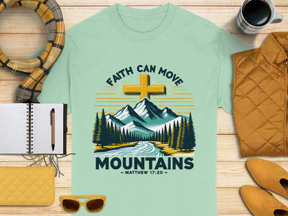 Faith Can Move Mountains Tee, Christian Inspired T-Shirt, Matthew 17 20 T Shirt, Religious Clothing, Inspirational Tee Shirt, Unisex