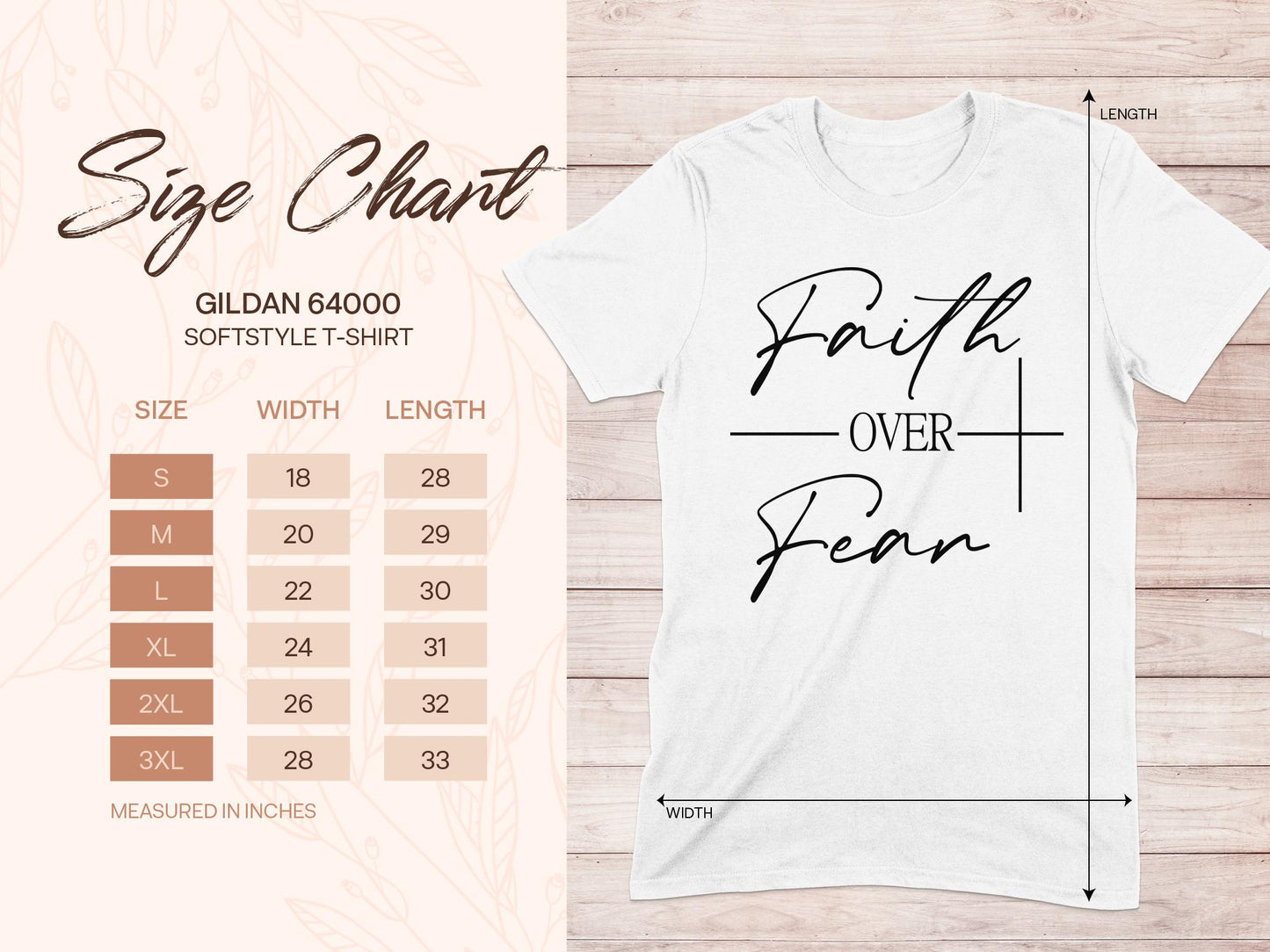 Faith Over Fear T-Shirt, Christian T Shirt, Inspirational Tee, Religious Shirt, Positive Message Shirt, Gift for Her