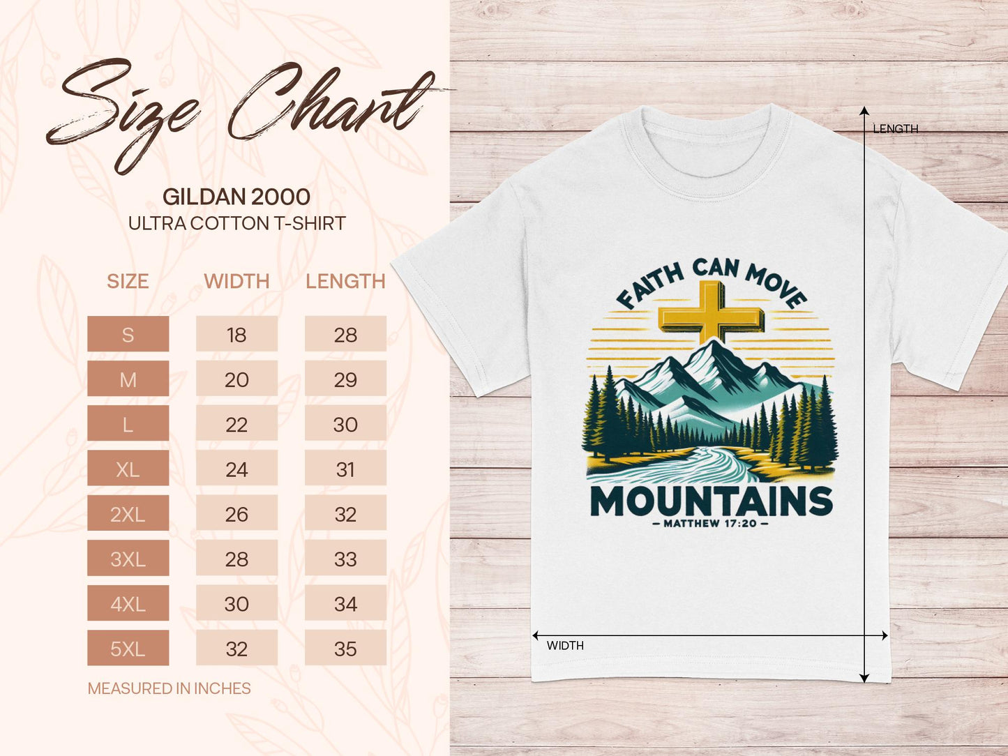 Faith Can Move Mountains Tee, Christian Inspired T-Shirt, Matthew 17 20 T Shirt, Religious Clothing, Inspirational Tee Shirt, Unisex