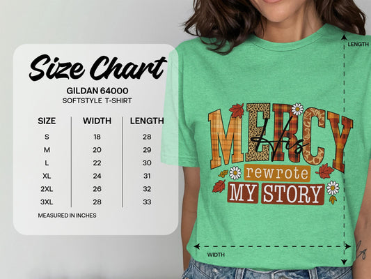 Mercy Rewrote My Story T-Shirt, Christian Shirt, Floral Tee, Religious Apparel, Inspirational Shirt, Trendy Top, Faith Shirt, Gift Idea