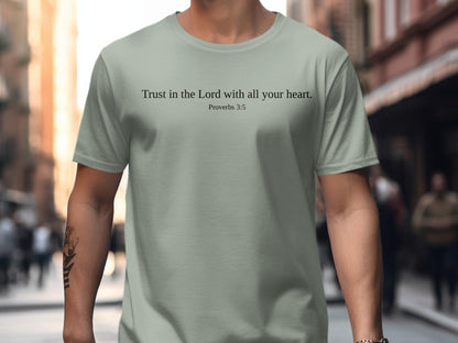 Proverbs 3 5 T-Shirt, Christian Scripture Tee, Trust In The Lord Shirt, Religious Clothing, Bible Verse Tee, Inspirational Shirt