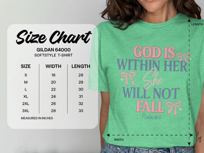 God Within Her T-Shirt, Psalm 46 5 Tee, Religious Gift, Christian Apparel, Faith Based, Inspirational, Woman of God, Spiritual