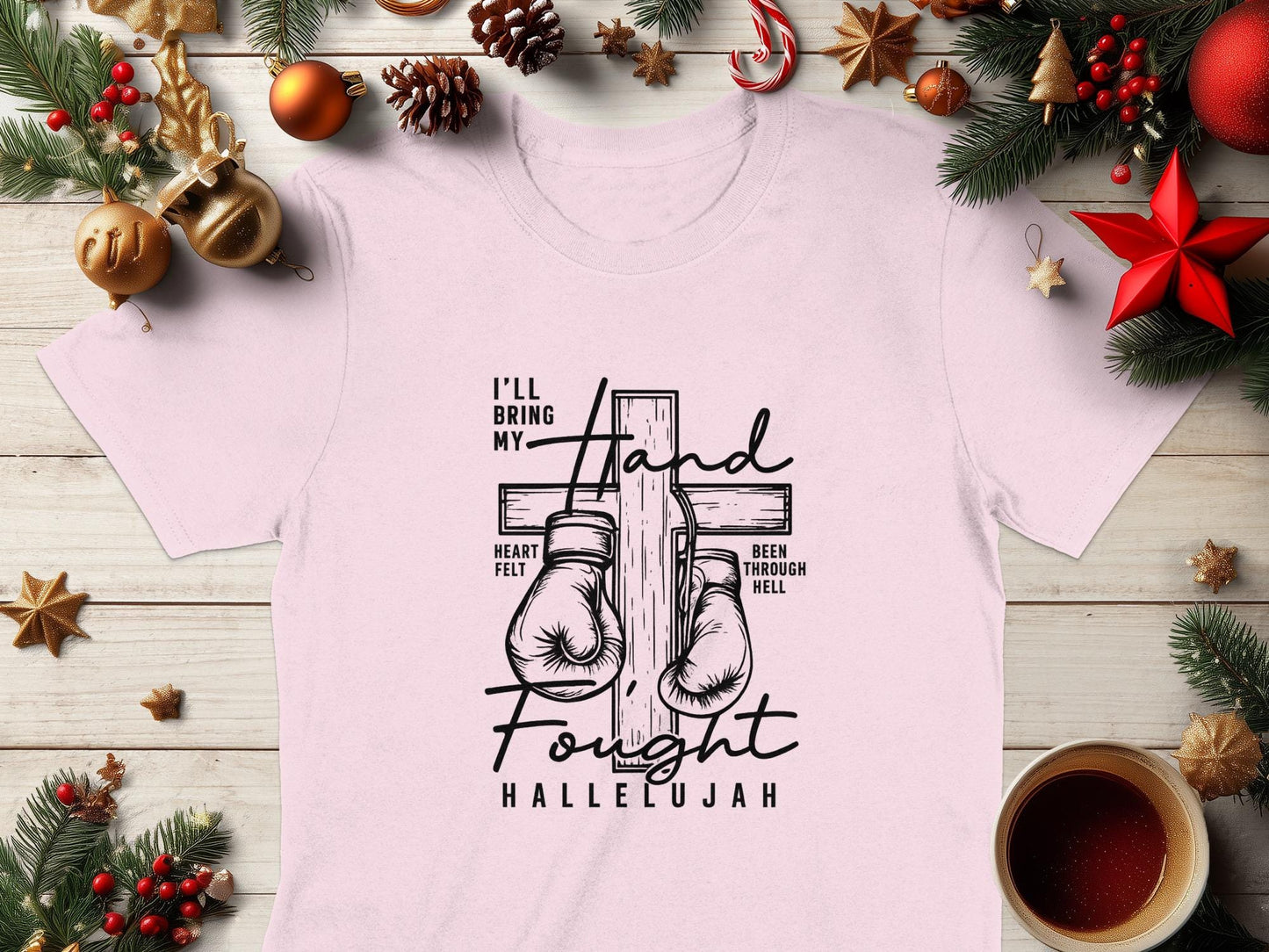 Christian Boxing T Shirt, Faith T Shirt, Religious Gift, Hallelujah T Shirt, Fought The Good Fight Tee, Inspirational Gift, Worship Tee