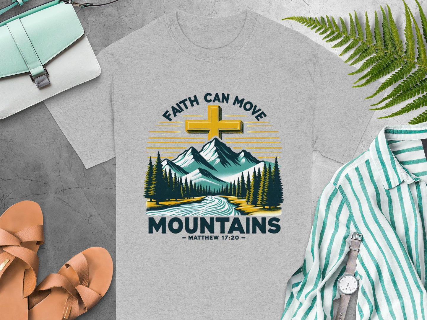 Faith Can Move Mountains Tee, Christian Inspired T-Shirt, Matthew 17 20 T Shirt, Religious Clothing, Inspirational Tee Shirt, Unisex