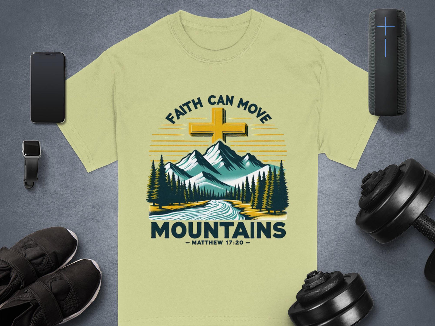 Faith Can Move Mountains Tee, Christian Inspired T-Shirt, Matthew 17 20 T Shirt, Religious Clothing, Inspirational Tee Shirt, Unisex
