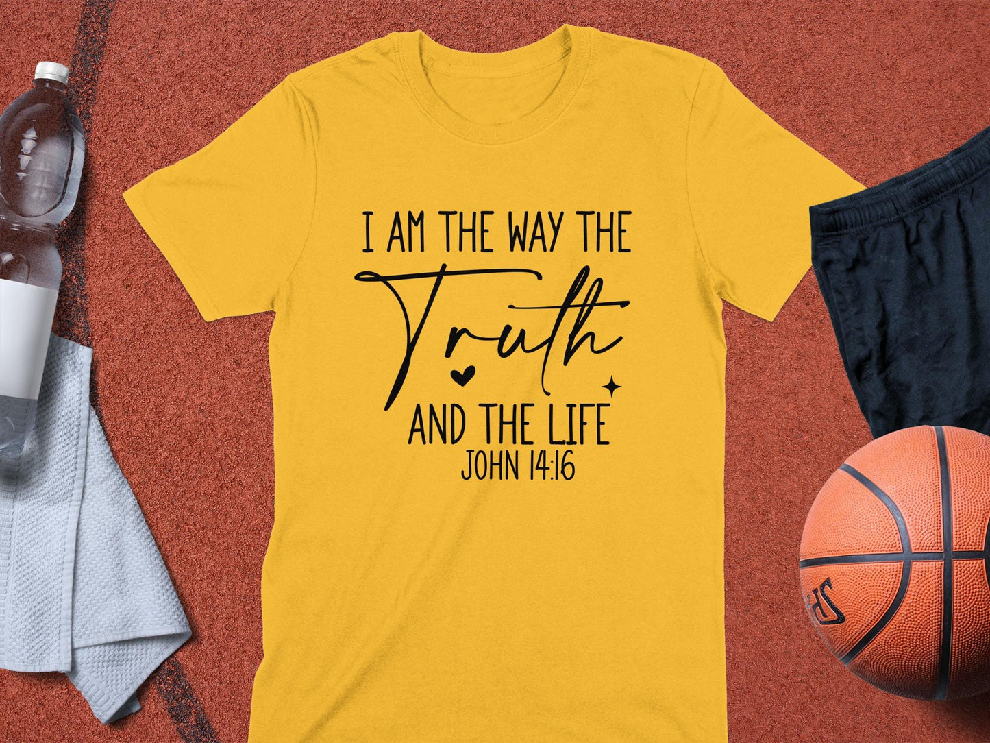 Christian T Shirt, John 14 6 Tee, Religious Apparel, Bible Verse Shirt, Faith Based Gift, I Am The Way The Truth And The Life T-Shirt