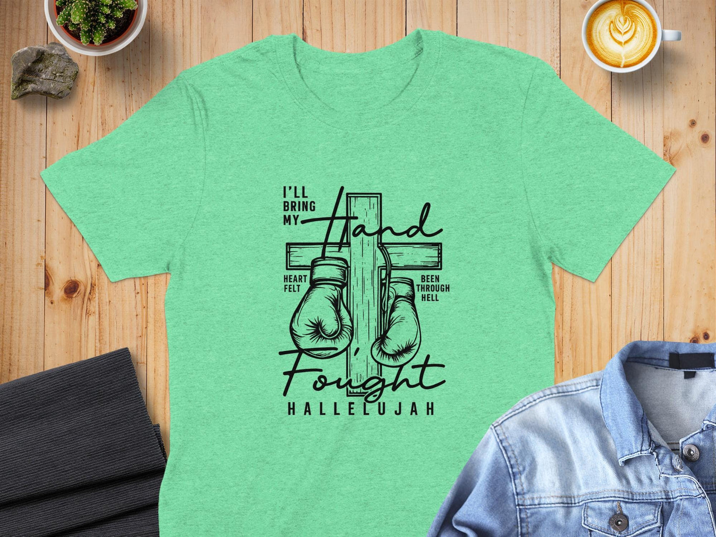Christian Boxing T Shirt, Faith T Shirt, Religious Gift, Hallelujah T Shirt, Fought The Good Fight Tee, Inspirational Gift, Worship Tee