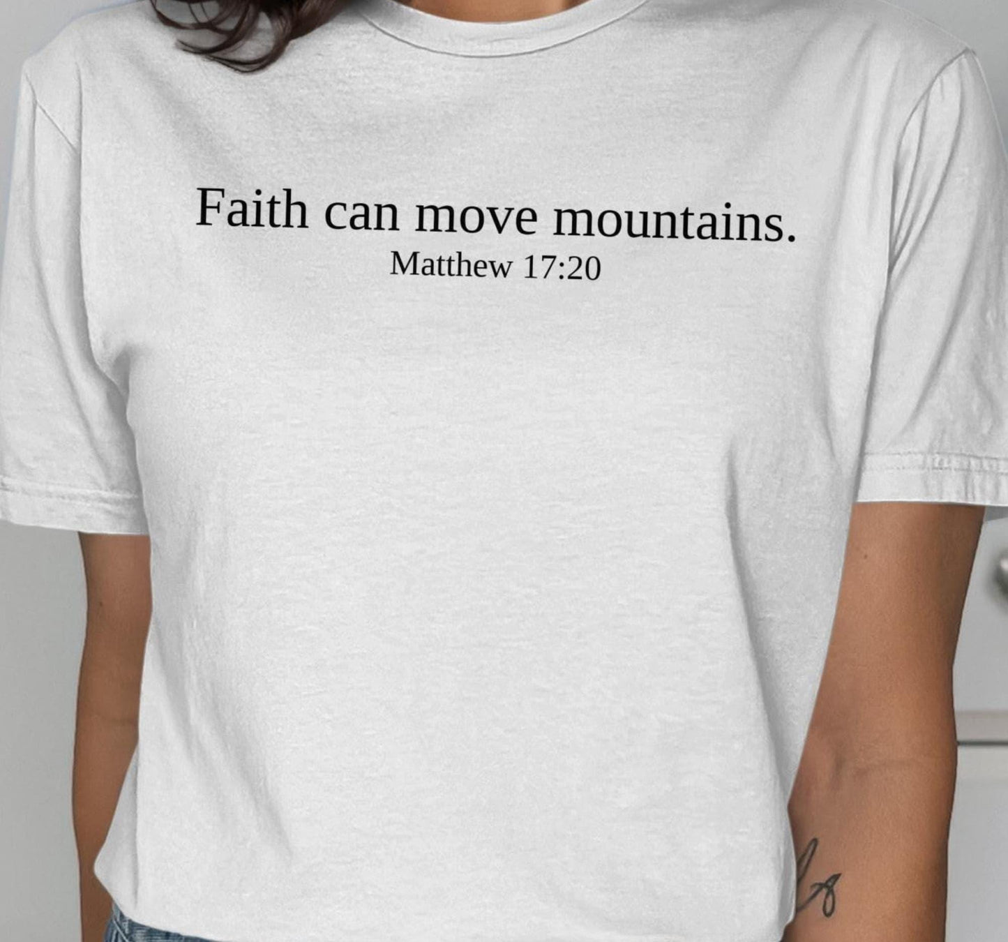 Faith Can Move Mountains T-Shirt, Matthew 17 20, Religious Tee, Christian Clothing, Inspirational Shirt, Gift Idea