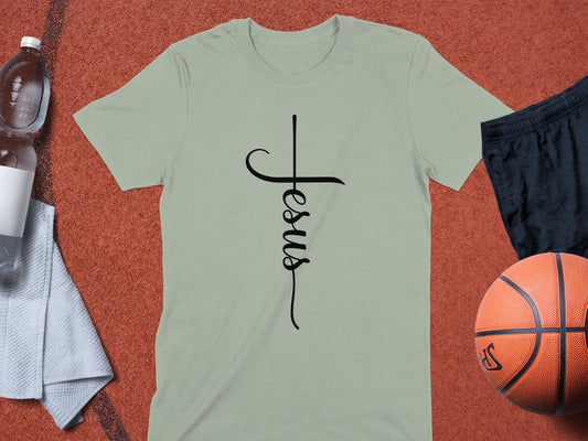 Jesus Cross Graphic Tee: Christian Faith, Inspirational Design