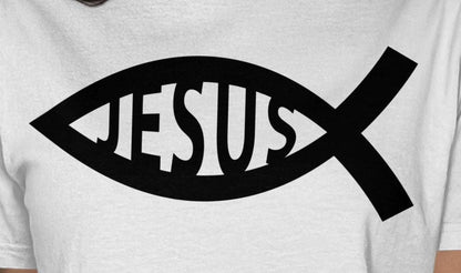 Jesus Fish T-Shirt, Christian Tee, Religious Apparel, Faith Based Gift, Inspirational Shirt, Ichthys Symbol Clothing, God Believer Top