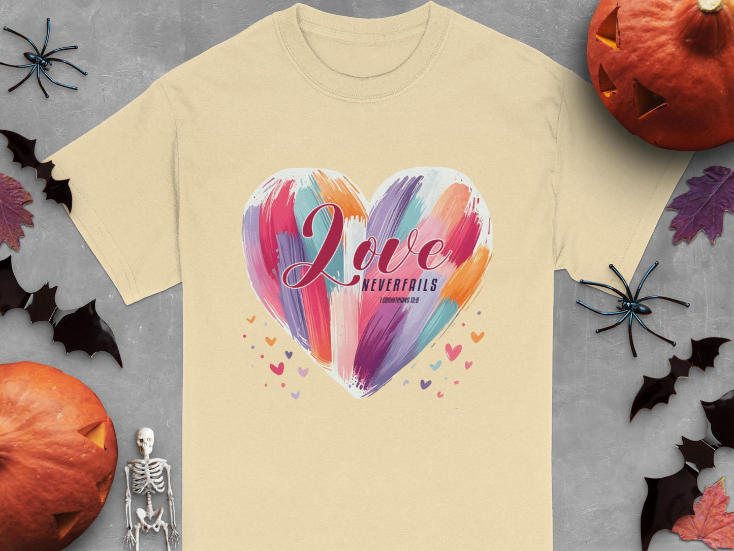 Love Never Fails T-Shirt, Christian Shirt, Inspirational Tee, Faith Based Clothing, Heart T-Shirt, Religious Gift