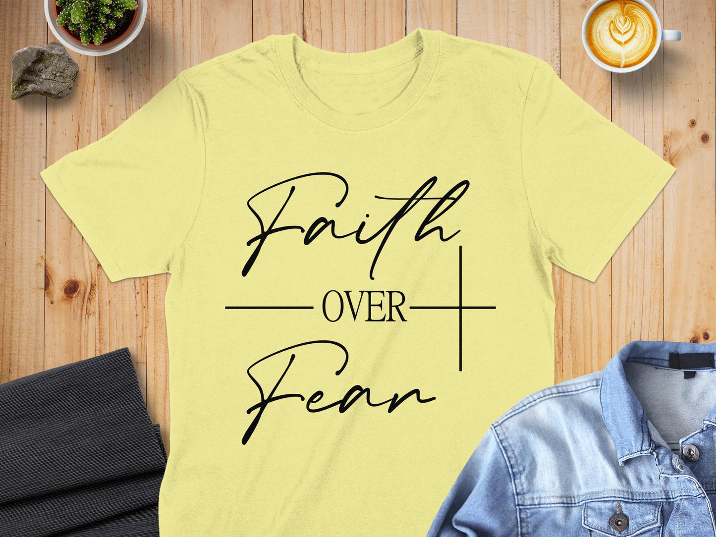 Faith Over Fear T-Shirt, Christian T Shirt, Inspirational Tee, Religious Shirt, Positive Message Shirt, Gift for Her