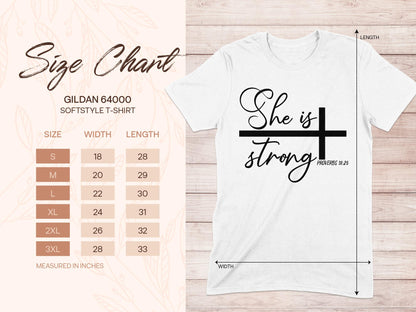 She is Strong T-Shirt, Proverbs 31 25 Shirt, Religious Gift, Christian Tee, Bible Verse Shirt, Faith Shirt, Inspirational Shirt