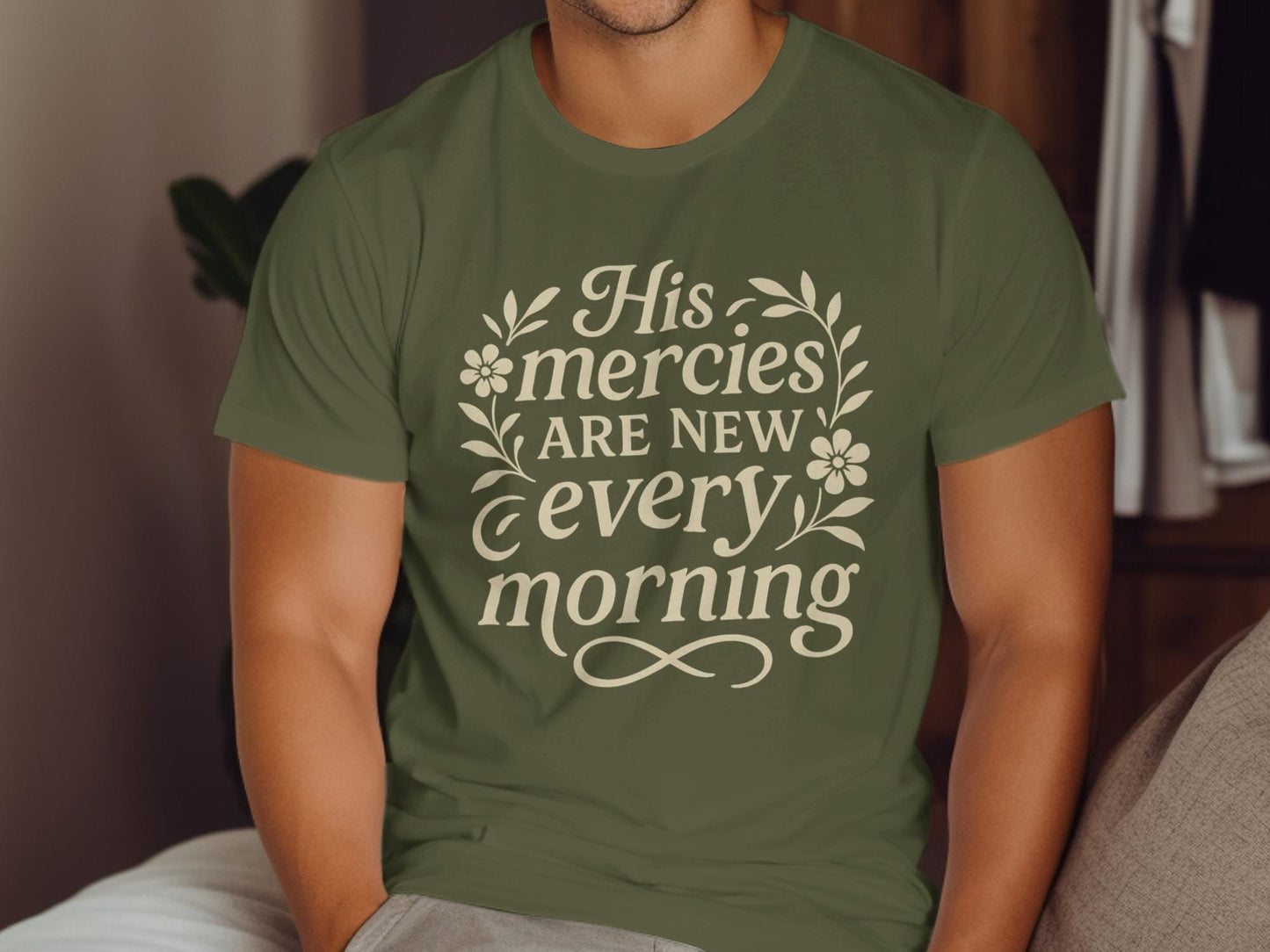 His Mercies Are New Every Morning T-Shirt, Christian T-Shirt, Religious Gift, Inspirational Shirt, Faith Tee, Unisex Top