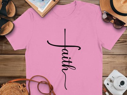 Faith Cross T-Shirt, Christian Apparel, Religious Clothing, Inspirational Gift, Minimalist Design, Unisex Tee