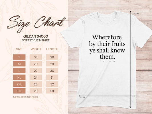 Fruits Quote T-Shirt, Christian Verse Tee, Bible Saying Shirt, Religious Gift, Inspirational Graphic Tee, Faith Based Apparel