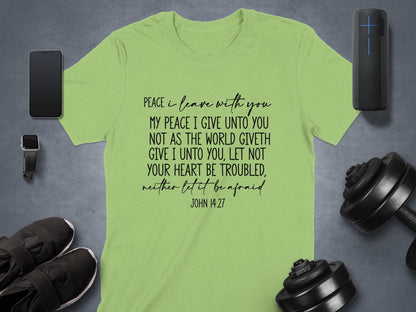 Peace I Leave With You T-Shirt, John 14 27 Shirt, Bible Verse Shirt, Christian Shirt, Religious Apparel, Inspirational Gift