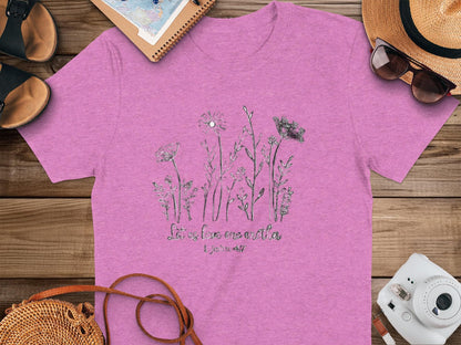 Floral Sketch T-Shirt, Let Us Love One Another, 1 John 4 7 Shirt, Religious T-Shirt, Christian T-Shirt, Flower Shirt, Gift for Her