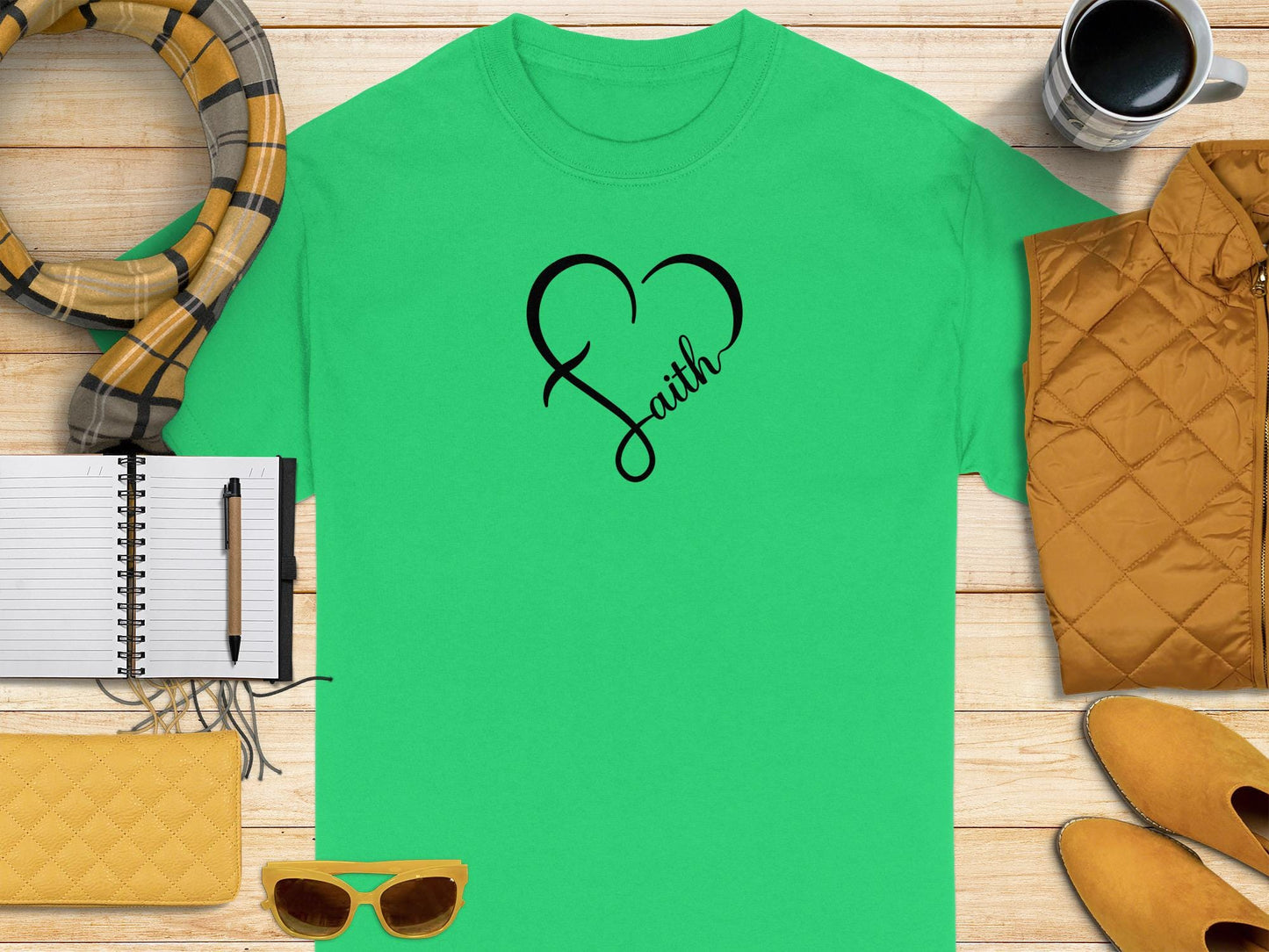 Faith Heart T-Shirt, Christian T-Shirt, Religious Gift T Shirt, Inspirational Tee, Blessed Shirt, Gift Idea, Faith Based Apparel