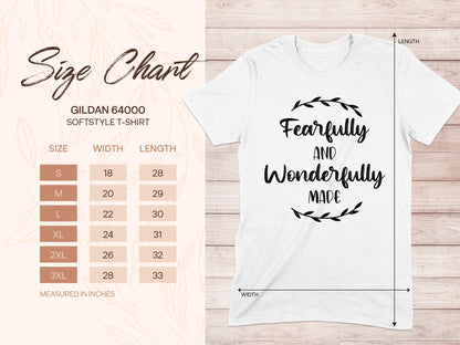 Fearfully Wonderfully T-Shirt, Inspirational Shirt, Christian T-Shirt, Faith Shirt, Motivational Tee, Trendy Shirt, Gift For Her