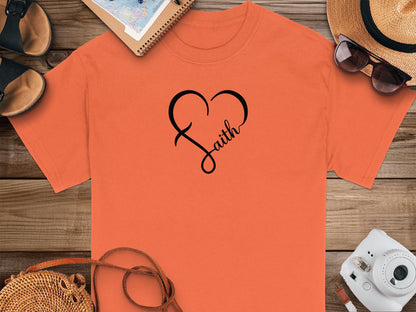 Faith Heart T-Shirt, Christian T-Shirt, Religious Gift T Shirt, Inspirational Tee, Blessed Shirt, Gift Idea, Faith Based Apparel