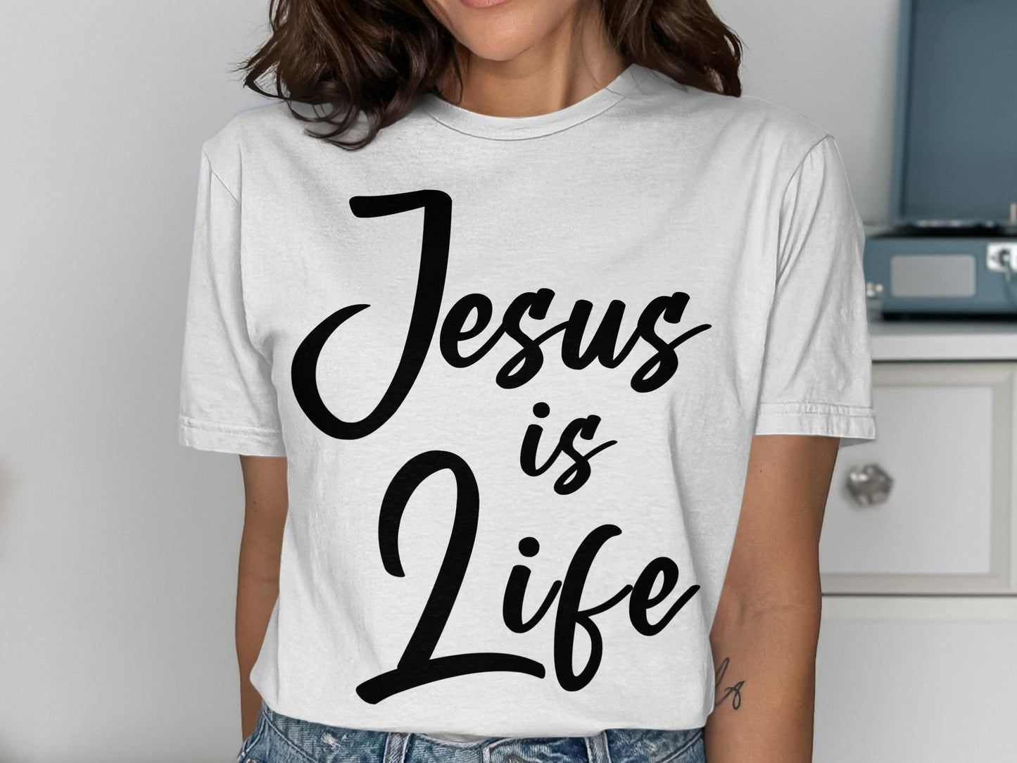 Jesus is Life T-Shirt, Christian Apparel, Religious Gift, Inspirational Tee, Faith Based Clothing, Trendy T-Shirt, Statement T-Shirt