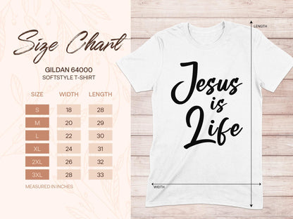 Jesus is Life T-Shirt, Christian Apparel, Religious Gift, Inspirational Tee, Faith Based Clothing, Trendy T-Shirt, Statement T-Shirt