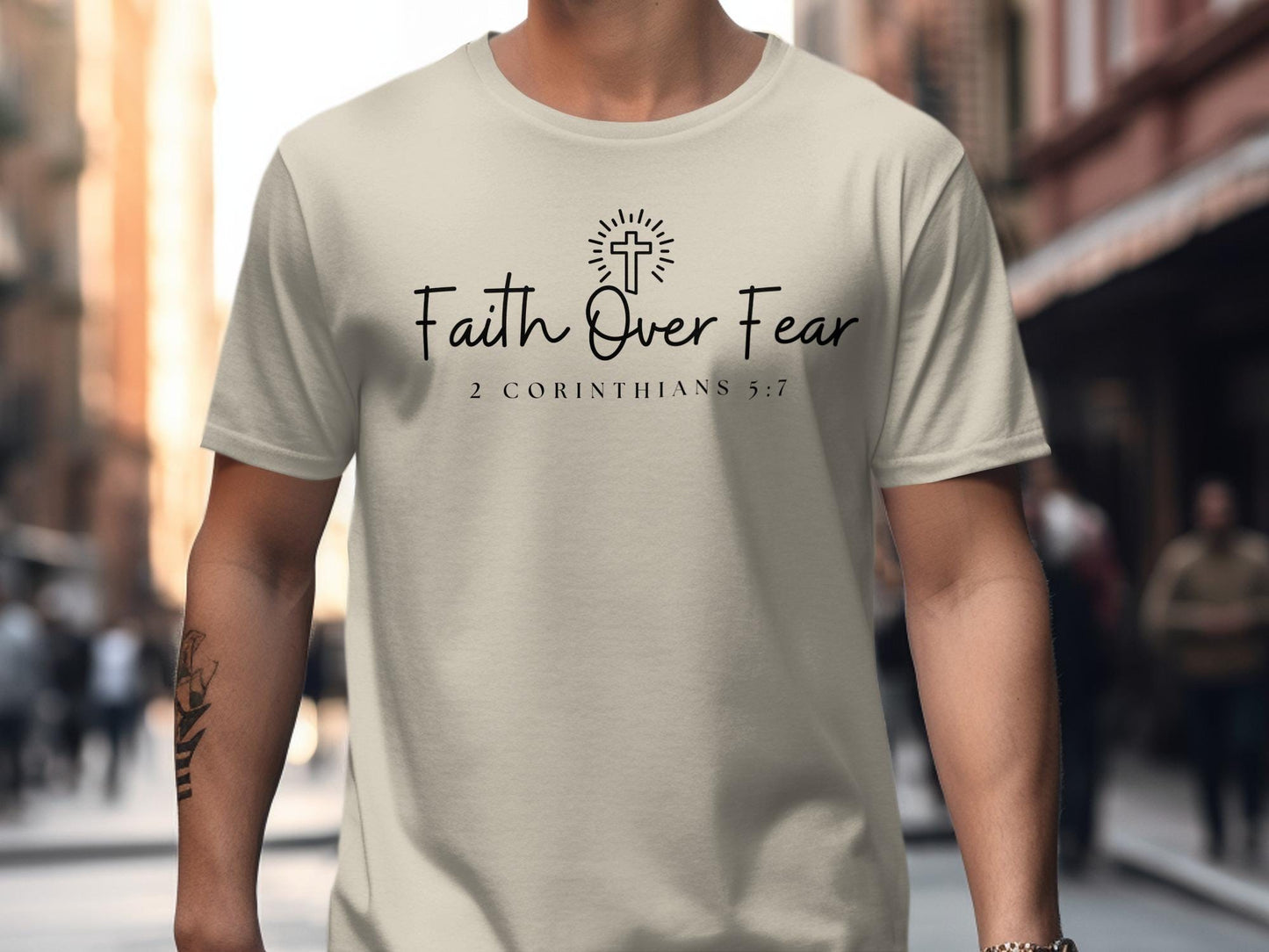 Faith Over Fear T-Shirt, Christian T-Shirt, Religious Tee, Inspirational Gift, 2 Corinthians 5 7, Faith Shirt, Scripture Verse Shirt