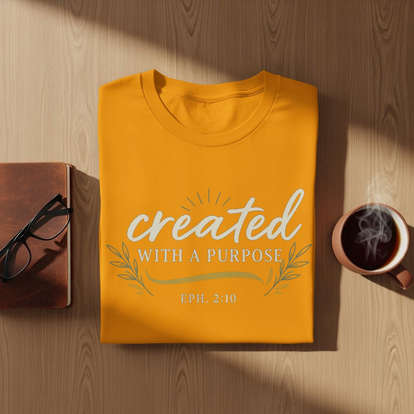 Created With A Purpose T-Shirt, Christian T-Shirt, Inspirational T-Shirt, Scripture Verse T-Shirt, Religious Gift, Ephesians 2 10 Shirt