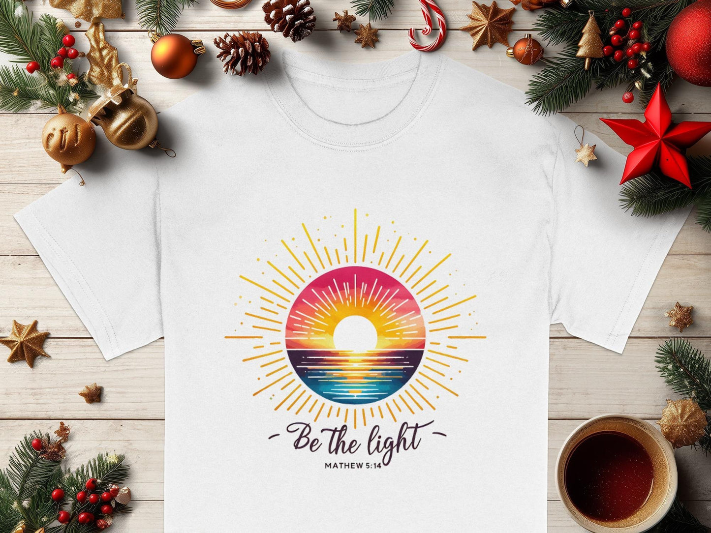 Be The Light T-Shirt, Inspirational Shirt, Religious Tee, Positive Message, Christian Apparel, Gift for Believers, Faith Based Clothing