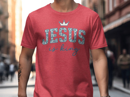 Jesus is King Crown T-Shirt, Christian Apparel, Religious Gift, Faith Based Tee, Trendy Shirt, Inspiring Design