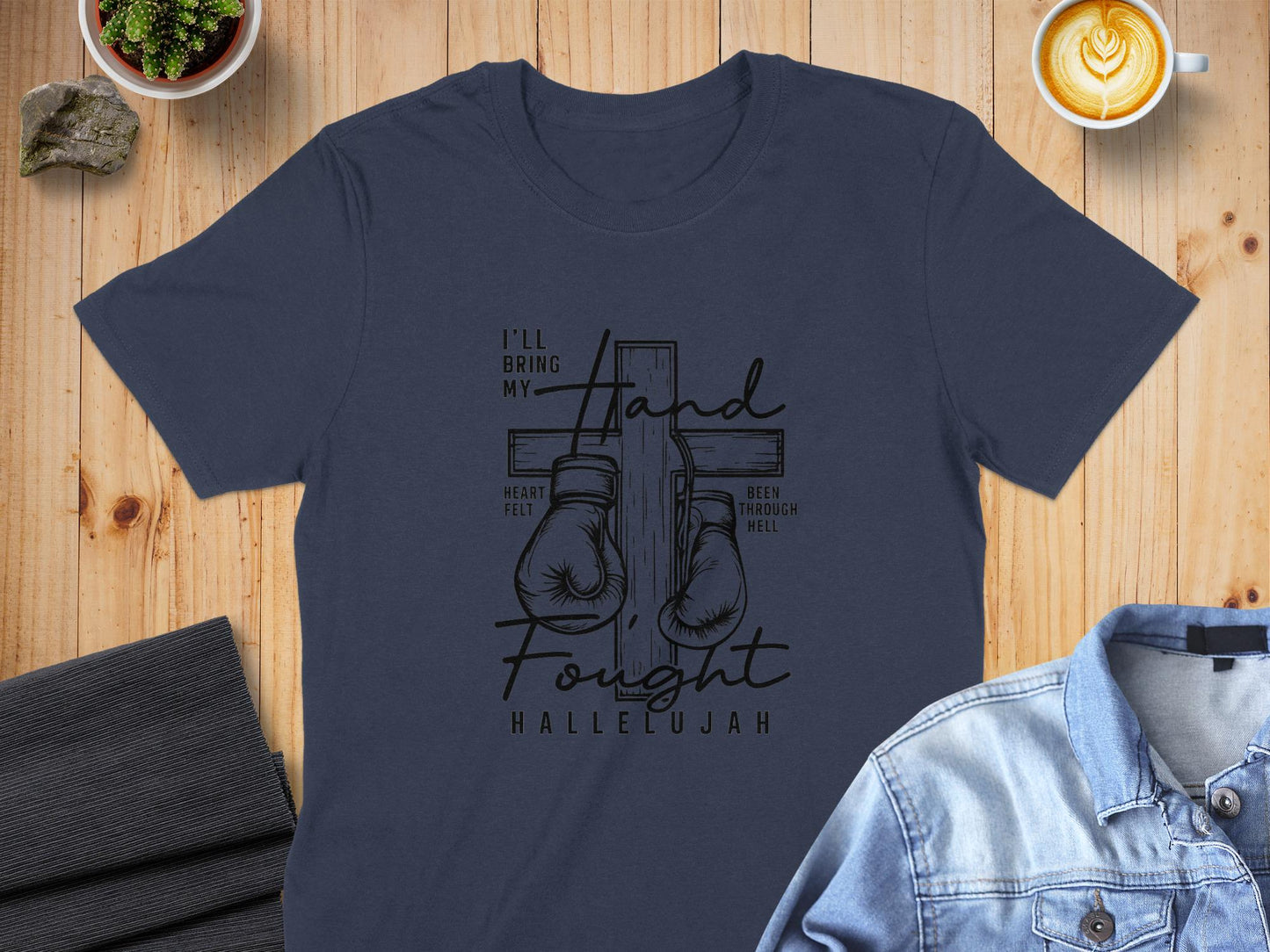 Christian Boxing T Shirt, Faith T Shirt, Religious Gift, Hallelujah T Shirt, Fought The Good Fight Tee, Inspirational Gift, Worship Tee