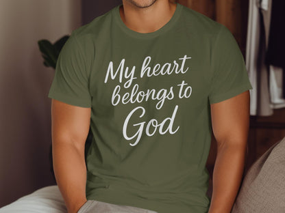 Heart Belongs to God T-Shirt, Christian Apparel, Religious Gift, Inspirational Quote, Faith Based T-Shirt, Spiritual Clothing